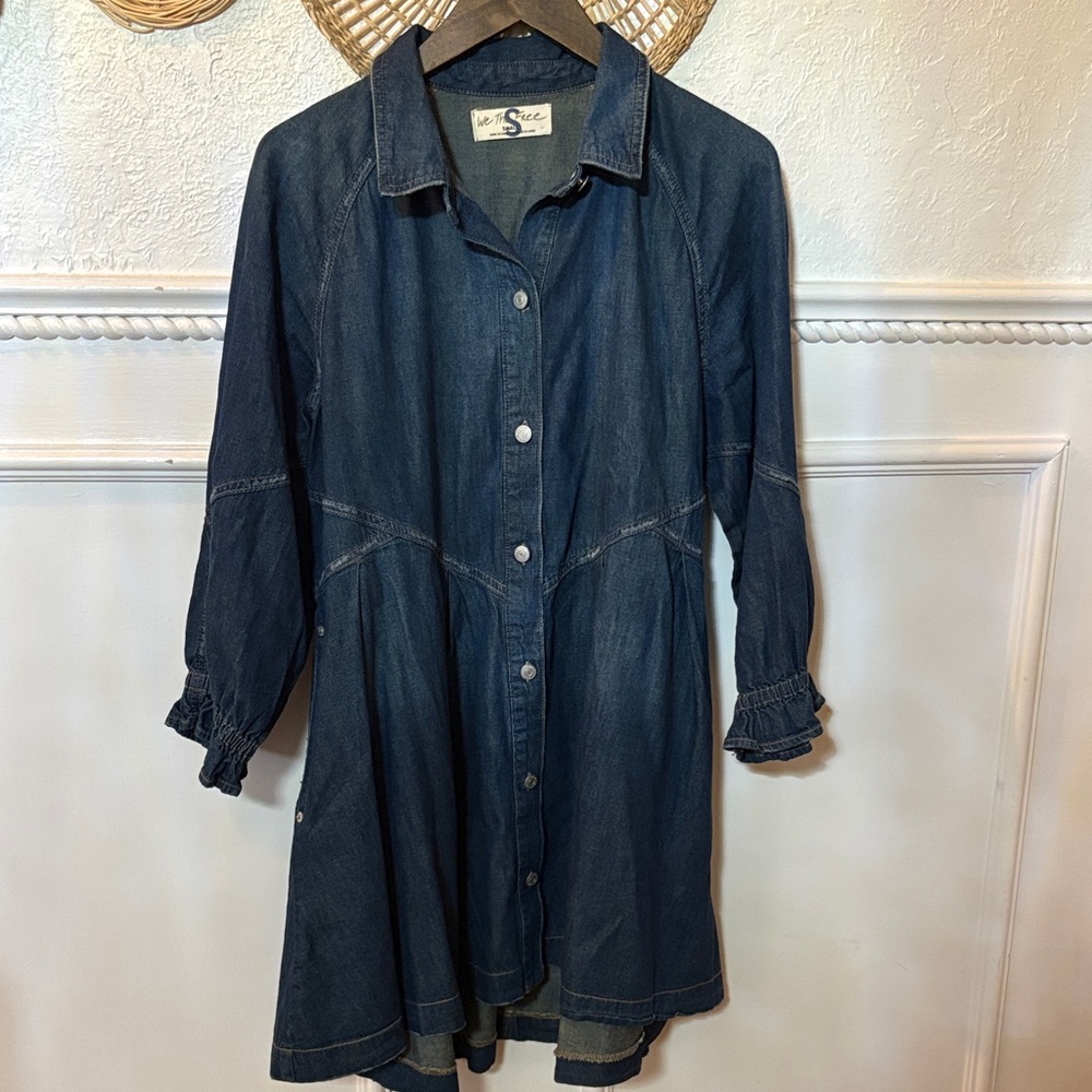 We the free small Denim Button-Front Dress